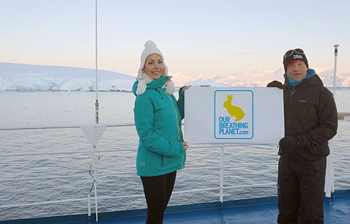 Zornitza Hadjitodorova and Sir Robert Swan, OBE in Antarctica